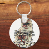 Grappig boze kat meme voor katten en kattenliefheb sleutelhanger (Voorkant)