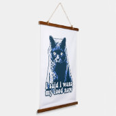 Grappig boze kattenmeme voor katten en eigenaars hangend wandkleed (Gebogen)