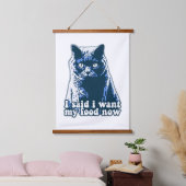 Grappig boze kattenmeme voor katten en eigenaars hangend wandkleed (Slaapkamer)