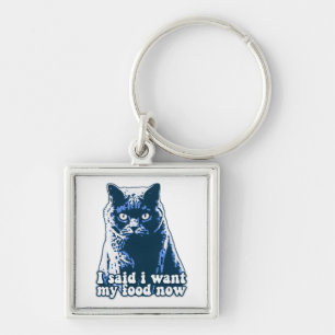 Grappig boze kattenmeme voor katten en eigenaars sleutelhanger