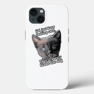 Grappig boze kattenmeme voor katteneigenaars en -l Case-Mate iPhone case