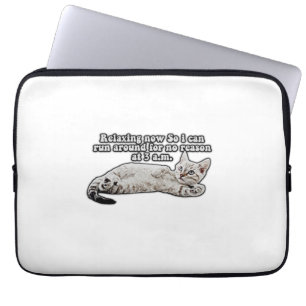 Grappig boze kattenmeme voor katteneigenaars en -l laptop sleeve