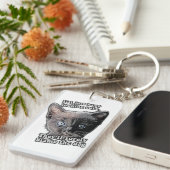 Grappig boze kattenmeme voor katteneigenaars en -l sleutelhanger (Voorkant Rechts)