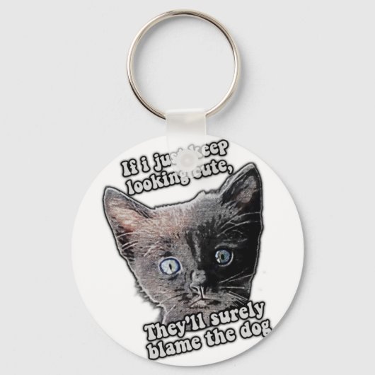 Grappig boze kattenmeme voor katteneigenaars en -l sleutelhanger (Voorkant)