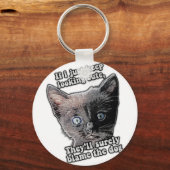 Grappig boze kattenmeme voor katteneigenaars en -l sleutelhanger (Voorkant)