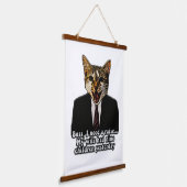 Grappig boze kattenmeme voor kattenliefhebbers en hangend wandkleed (Gebogen)