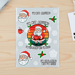 Grappig Boze Kerstman Sarcastisch Vakantie Gift Ronde Sticker
