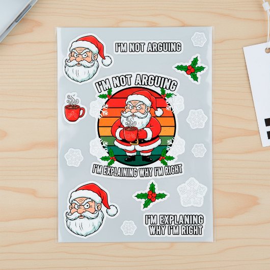 Grappig Boze Kerstman Sarcastisch Vakantie Gift Ronde Sticker