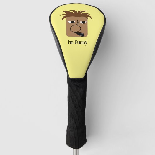 Grappig Boze Man Gezicht Grappige Cartoon Golfheadcover (Voorkant)
