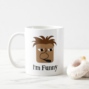 Grappig Boze Man Gezicht Grappige Cartoon Koffiemok