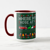 Grappig brandweerman kerst ontwerp mok (Links)