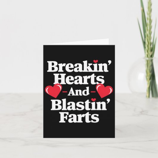 Grappig Breaking Hearts en Blasting Farts Mannen V Kaart (Voorkant)
