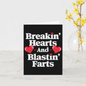 Grappig Breaking Hearts en Blasting Farts Mannen V Kaart (Gele Bloem)