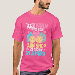 Grappig Breien Garen Art voor Vrouwen Meisjes Haak T-shirt