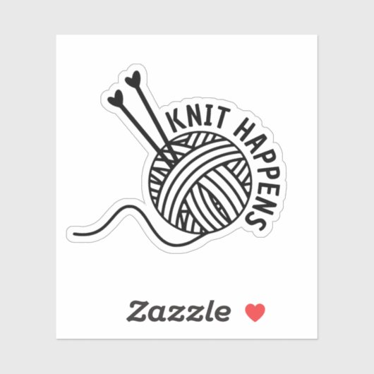 Grappig breien gebeurt waterdicht sticker (Vel)