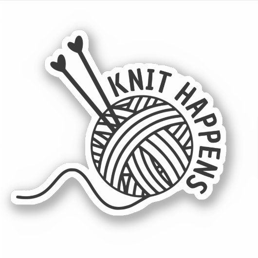 Grappig breien gebeurt waterdicht sticker (Voorkant)