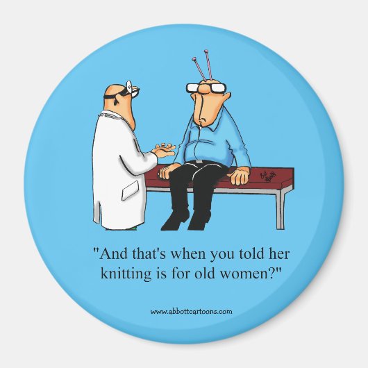 Grappig breien Humor magneet cadeau (Voorkant)