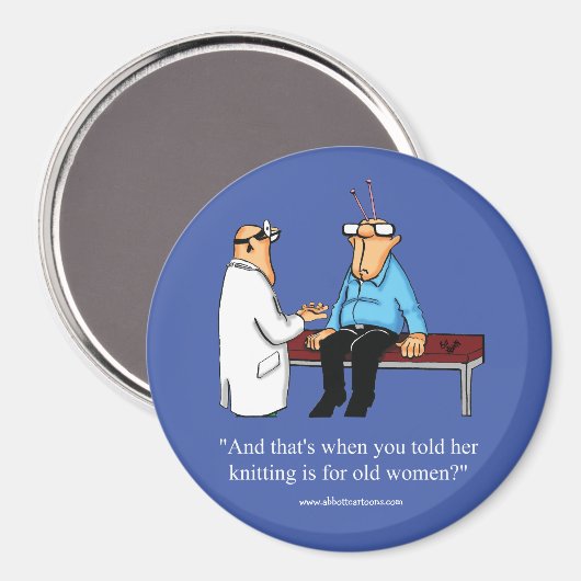 Grappig breien Humor magneet gunst (Voorkant / Achterkant)