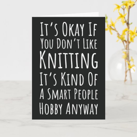Grappig Breien Kaarten Haak Humor Brei Ambacht (Gele Bloem)