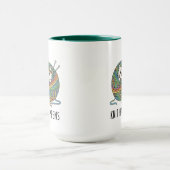 Grappig Breien Kat Garen Art "Knit Happens" Print Mok (Midden)