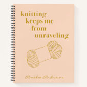 Grappig Breien Quote Knit Garen Humor Gepersonalis Notitieboek (Voorkant)