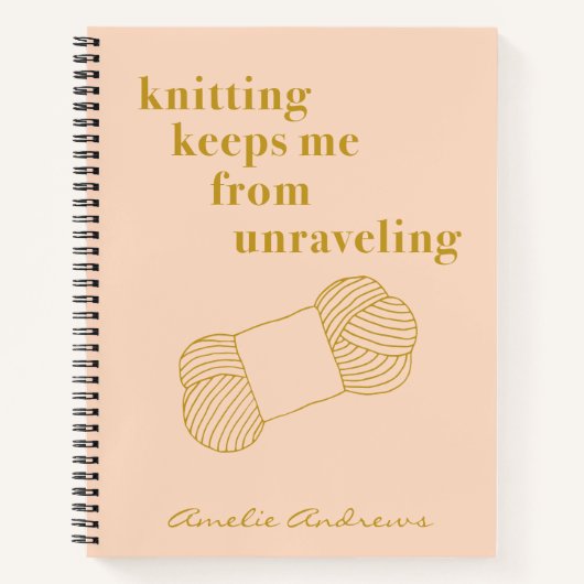 Grappig Breien Quote Knit Garen Humor Gepersonalis Notitieboek (Voorkant)