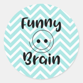 Grappig brein met smileyFace Ronde Sticker