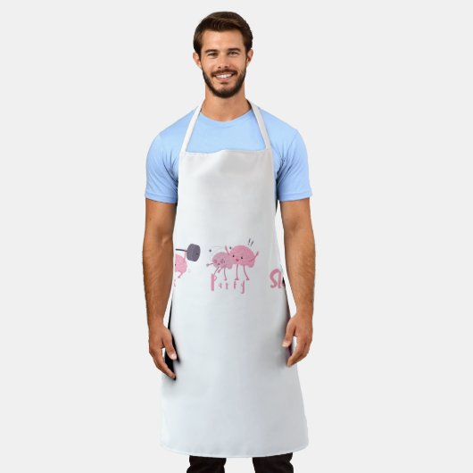 Grappig brein schort (Gedragen)