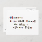 Grappig Breng Zomer Ransom Note Collage Briefkaart (Voorkant / Achterkant)