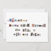 Grappig Breng Zomer Ransom Note Collage Kaart (Voorkant)