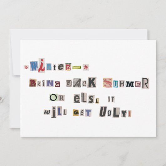 Grappig Breng Zomer Ransom Note Collage Kaart (Voorkant)