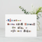 Grappig Breng Zomer Ransom Note Collage Kaart (Staand voorkant)