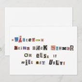 Grappig Breng Zomer Ransom Note Collage Kaart (Voorkant / Achterkant)