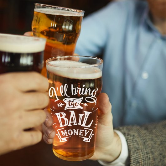 Grappig brengt de borgtocht geld glas