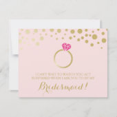 Grappig BRIDESMAID VOORSTEL kaart ~ Pink & Faux Go (Voorkant)