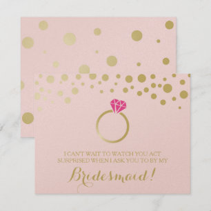 Grappig BRIDESMAID VOORSTEL kaart ~ Pink & Faux Go