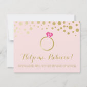 Grappig BRIDESMAID VOORSTEL kaart ~ Pink & Faux Go (Voorkant)