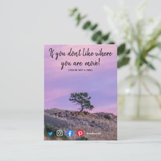 grappig briefkaart dat je geen boom bent (Staand voorkant)