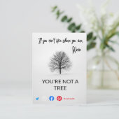 grappig briefkaart dat je geen boom bent (Staand voorkant)