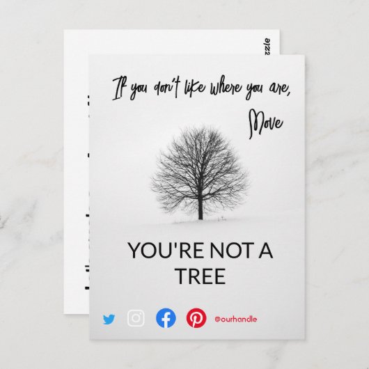 grappig briefkaart dat je geen boom bent (Voorkant / Achterkant)