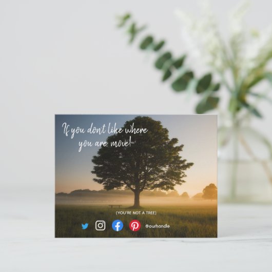 grappig briefkaart dat je geen boom bent (Staand voorkant)