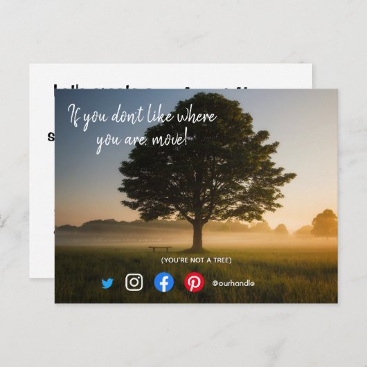 grappig briefkaart dat je geen boom bent (Voorkant / Achterkant)