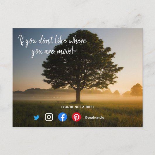 grappig briefkaart dat je geen boom bent (Voorkant)