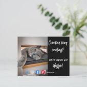 grappig briefkaart in onroerend goed, gekookte lev (Staand voorkant)