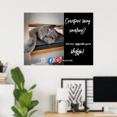 grappig briefkaart in onroerend goed, gekookte lev poster (Thuiskantoor)