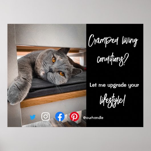 grappig briefkaart in onroerend goed, gekookte lev poster (Voorkant)