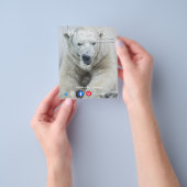 grappig briefkaart lang wit beer flyer (Hand)