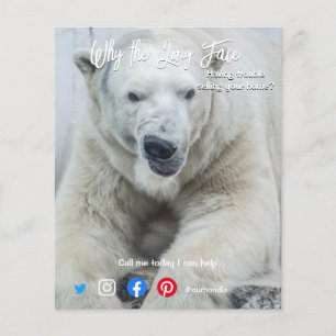 grappig briefkaart lang wit beer flyer