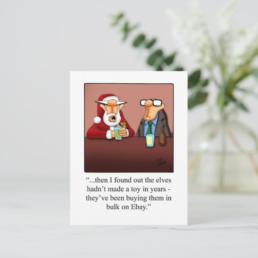 Grappig Briefkaart met kerstHumor (Staand voorkant)