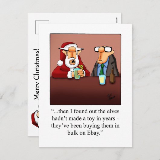 Grappig Briefkaart met kerstHumor (Voorkant / Achterkant)